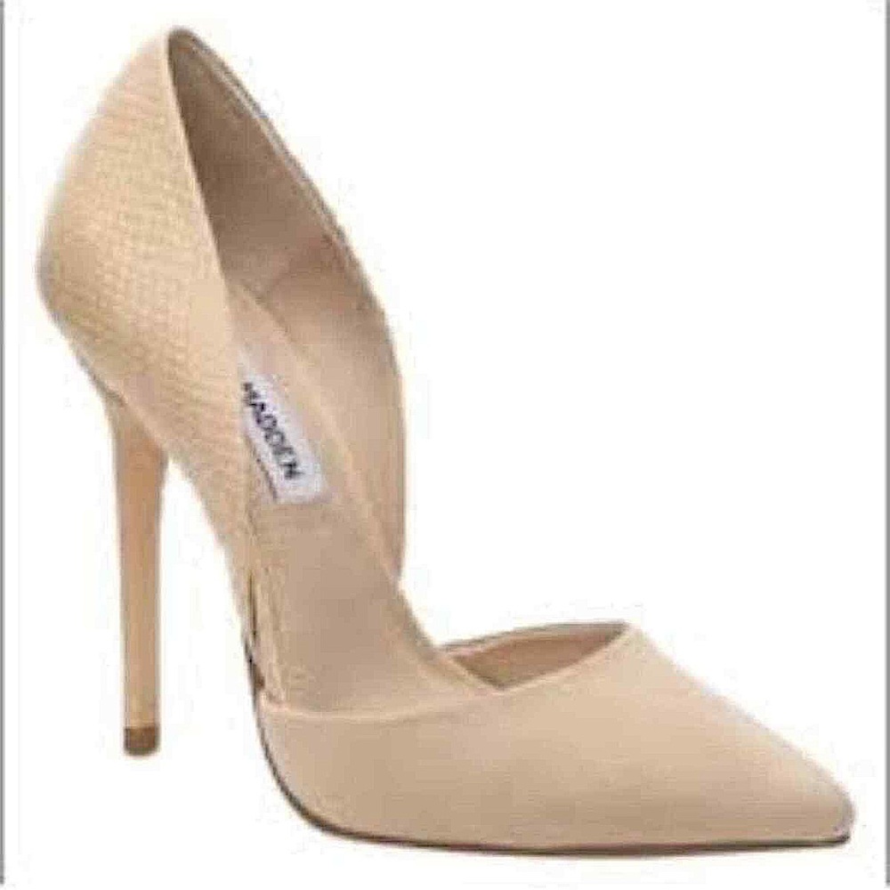 STEVE MADDEN Valko D’Orsay Faux Snakeskin + Suede Bottom Stilleto *minor flaws*